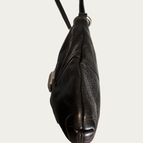 B. Makowsky Black Crossbody Bag with Silver Clasp EUC - Picture 8 of 15